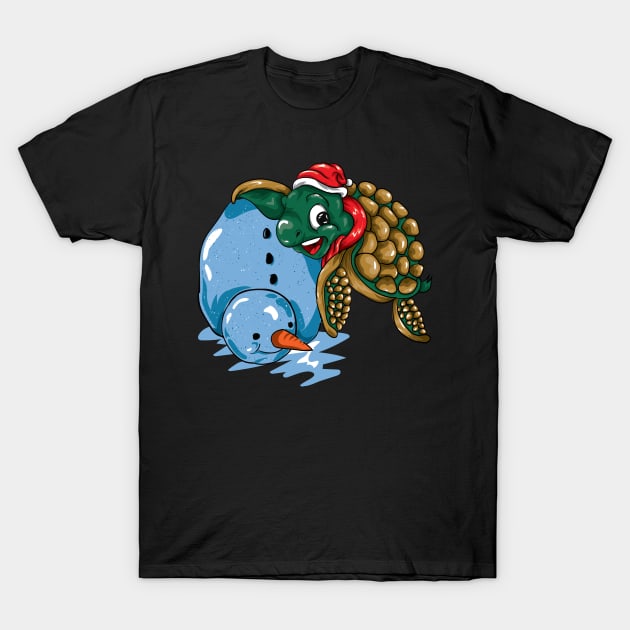 Turtle Snowman T-Shirt by ShirtsShirtsndmoreShirts